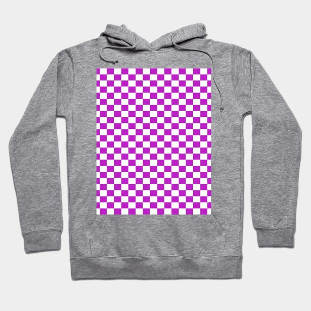 checkered Purple and White Hoodie by DragonTees